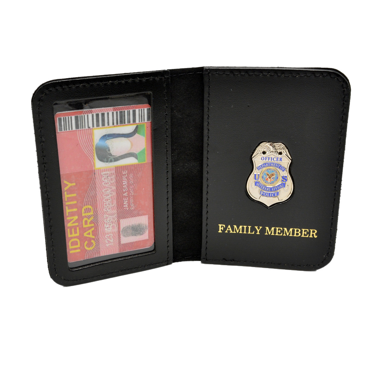 Men's Black Leather ID & Badge Holder Wallet - Law Enforcement Securit – Grunt Force