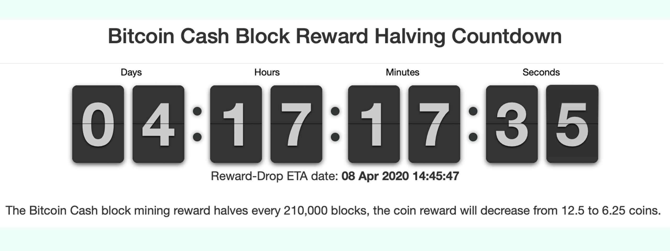 Bitcoin Block Reward Halving Countdown