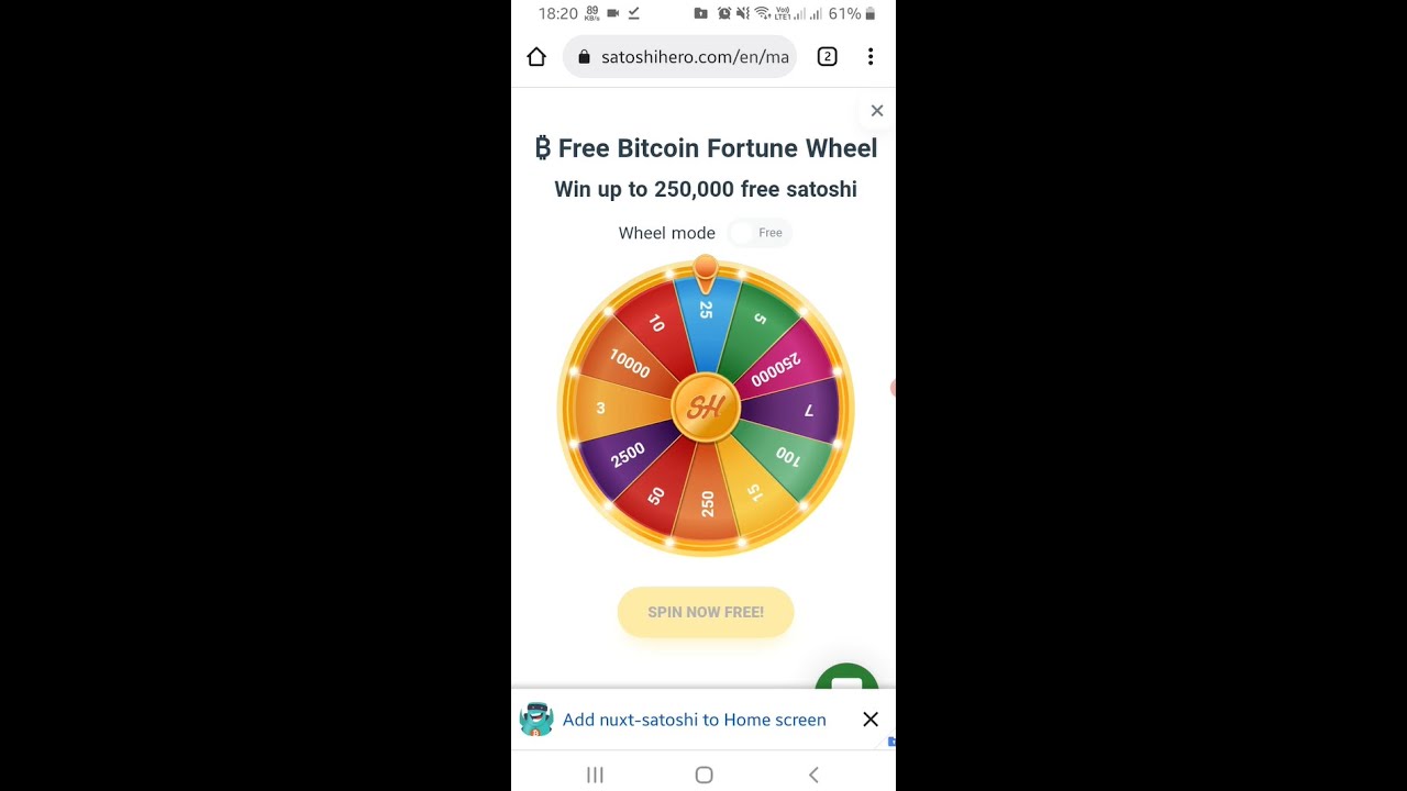 Bitcoin Wheel of Fortune - Spin and Earn Bitcoins