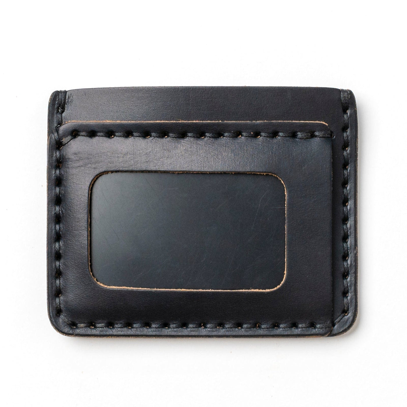 Black ID Wallet: Durable Design with Lifetime Guarantee - Popov Leather®