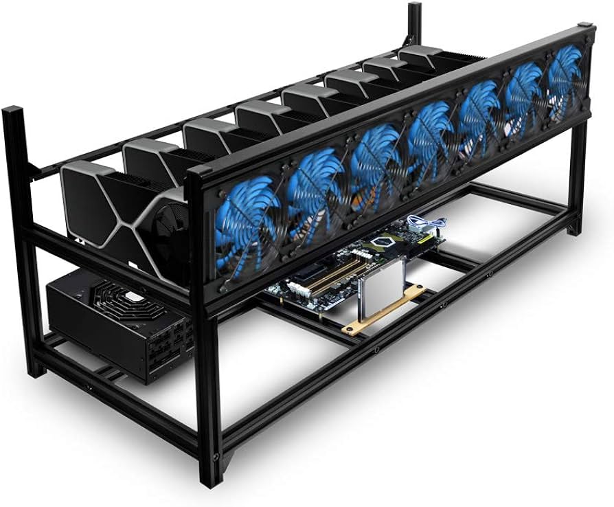 8 GPU Open Mining Rig Frame (fans not included) for Mining Bitcoin - Extremepc Online Store