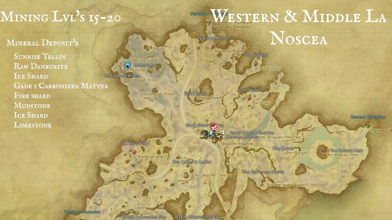 FFXIV Mining Node and Material Locations | FFXIV Addicts - A Final Fantasy XIV Overdose