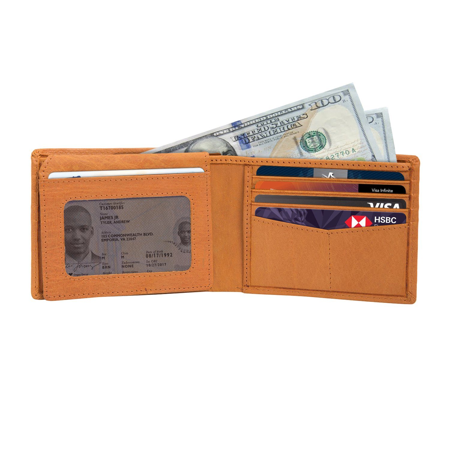 Two-tone Brown ID Slot Wallet – Bluefin Leather Co.