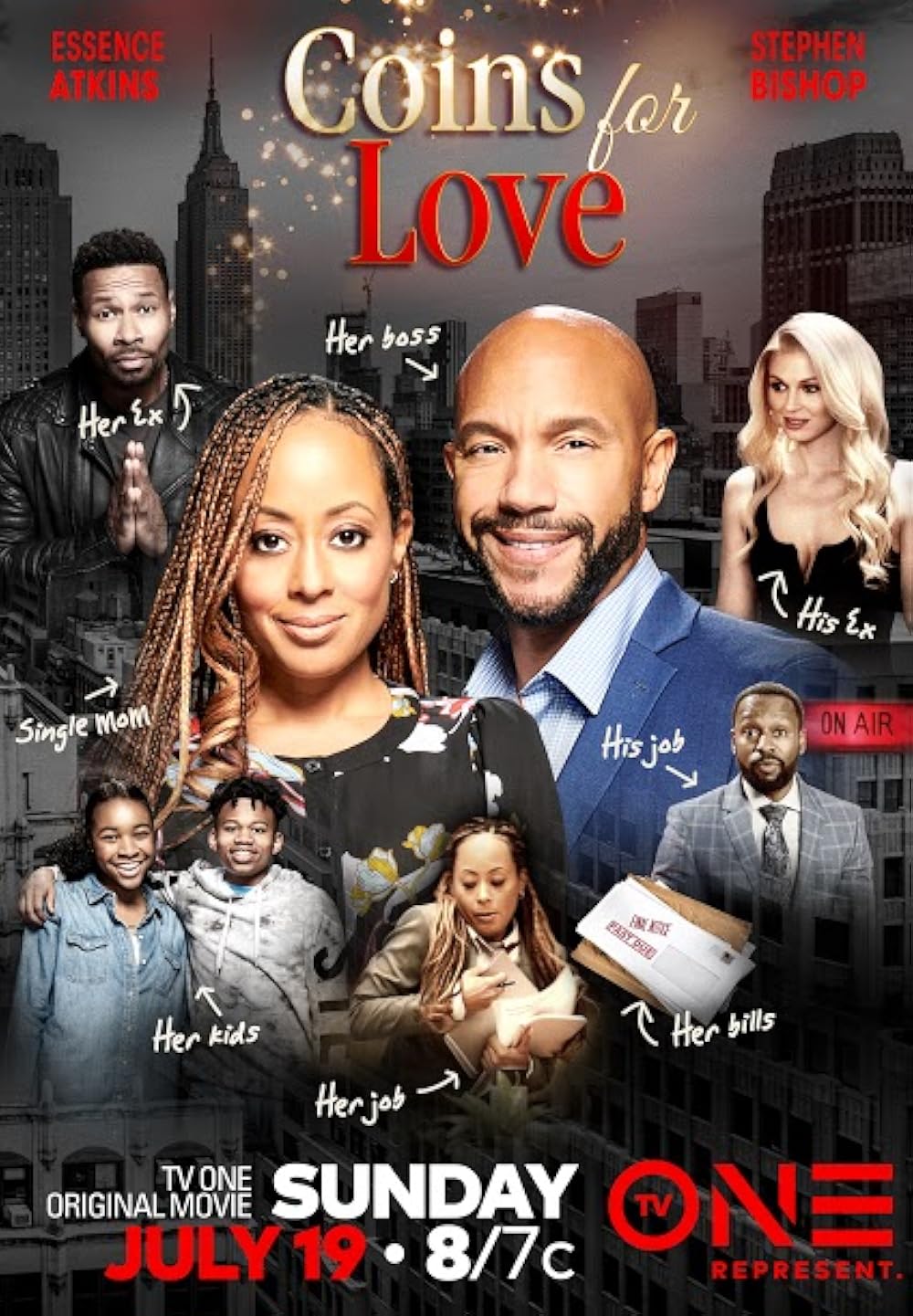 Essence Atkins, Stephen Bishop and Karon Joseph Riley Star in TV One's Coins For Love - TV One