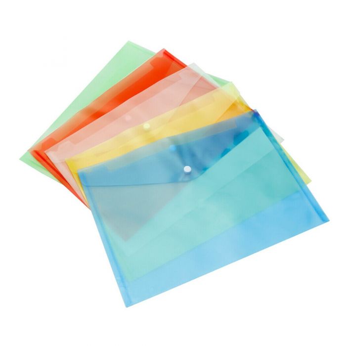 PLASTIC DOCUMENT WALLET - A4 - SOLID ASSORTED (EACH) - Melbourne Office Supplies