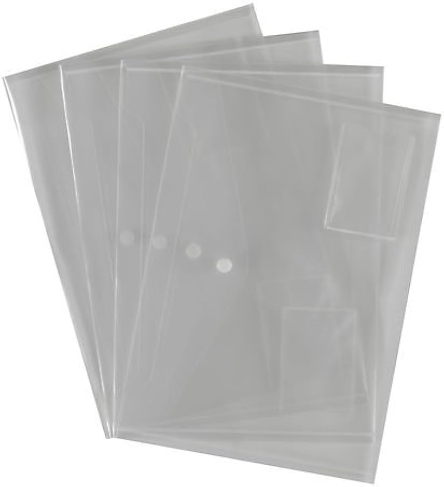 G - FlipFile Recycled Popper Wallet - A4 - Clear - Pack of 5 | GLS Educational Supplies