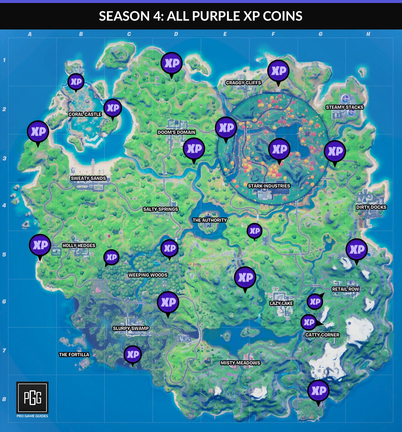 Fortnite: Season 4 Week 6 XP Coin Locations