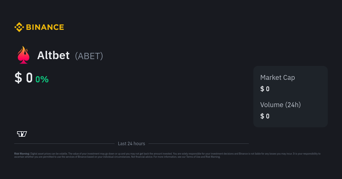 Altbet (ABET) live coin price, charts, markets & liquidity