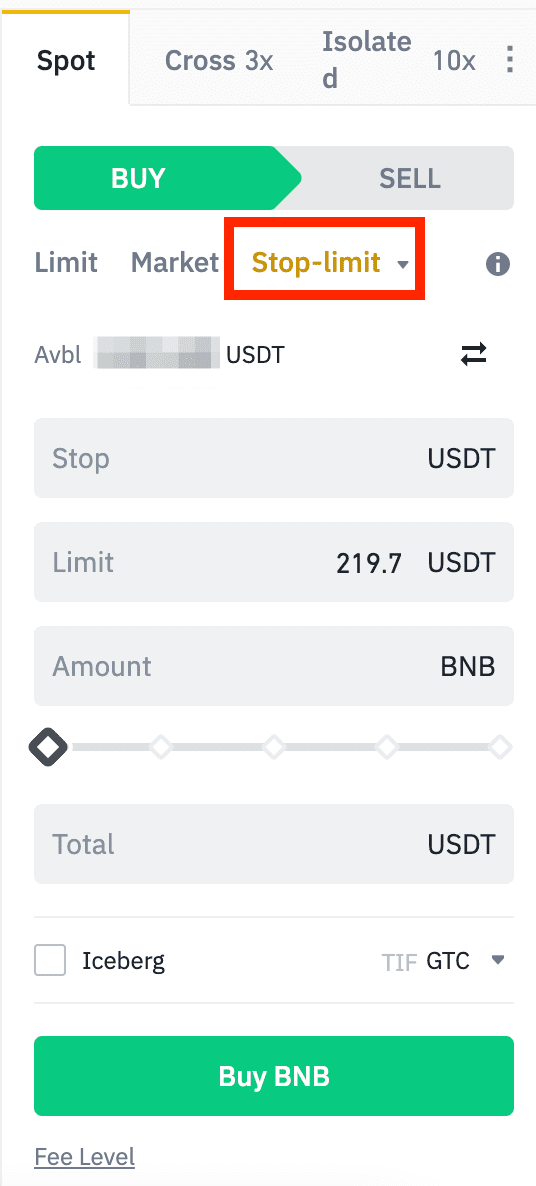 Binance Stop Loss Order