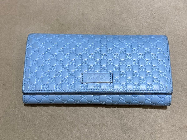 Gucci Baby Blue Microguccissima Continental Flap Wallet – The Closet Egypt