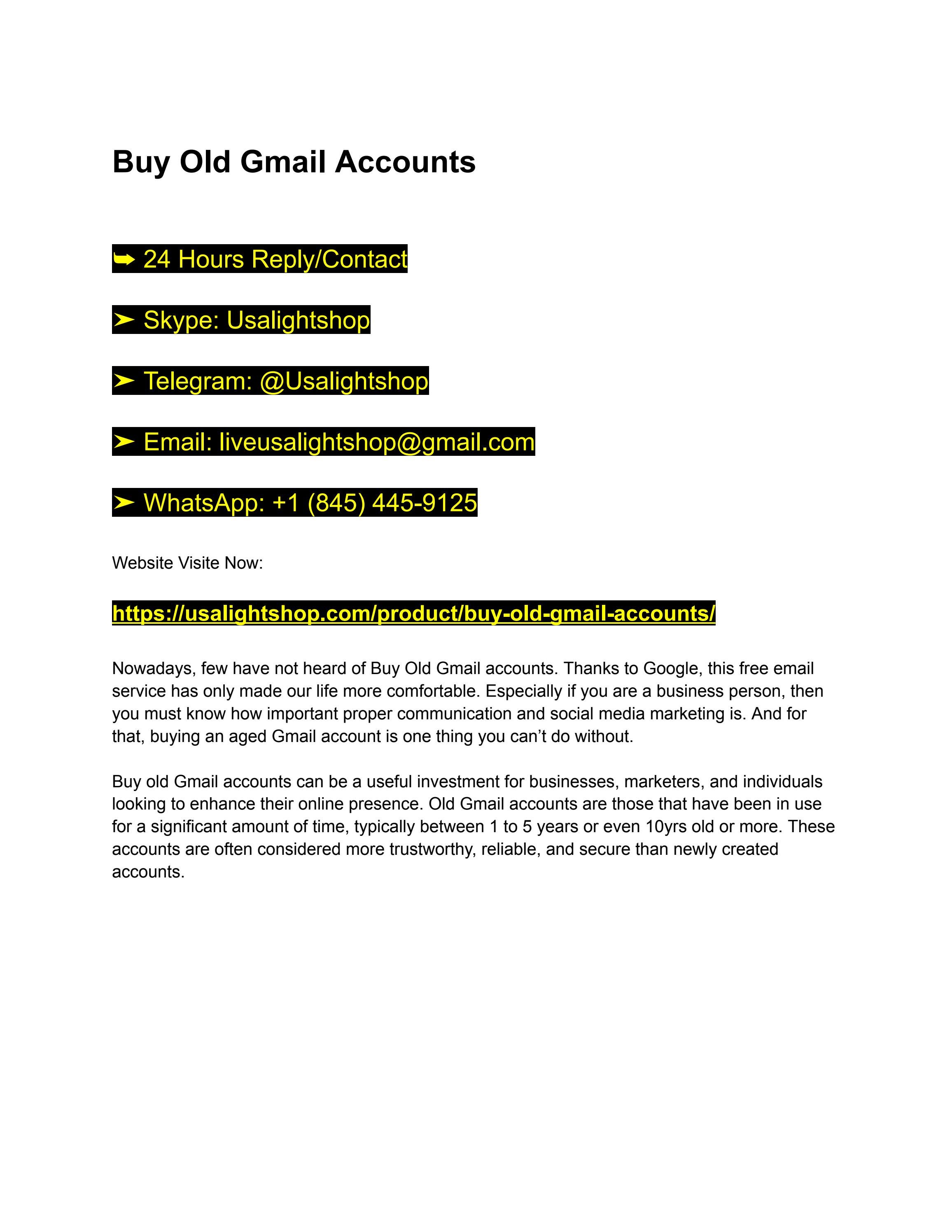 Buy Aged Gmail Account | Devpost