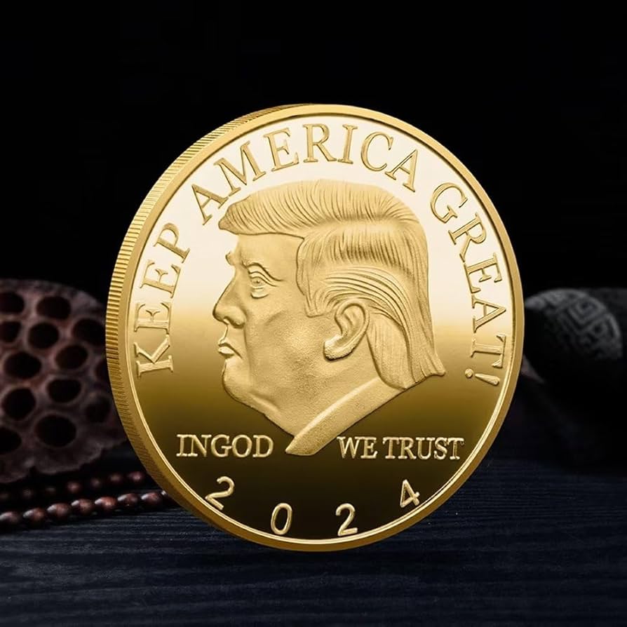 US President Donald Trump Gold Bar Commemorative Medal Souvenir Square Coin | PLB FIP UM