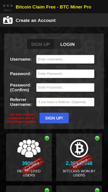 Free download Bitcoin Claim Free - BTC Miner Pro APK for Android