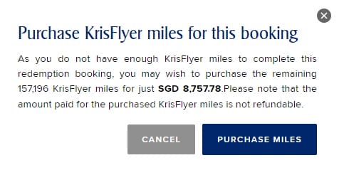 How does “buying” of Krisflyer Miles work ? | HardwareZone Forums