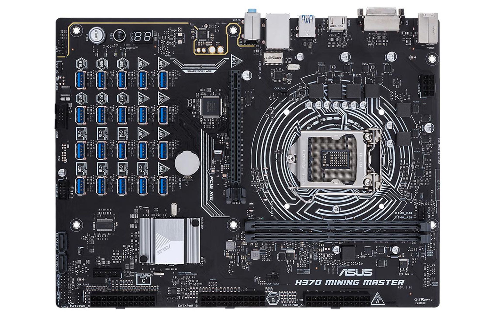 ASUS Announces H Mining Master: One Motherboard, 20 GPUs