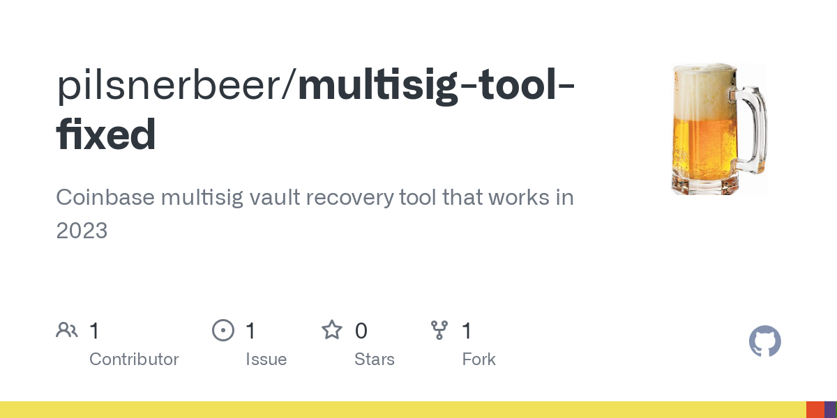 GitHub - coinbase/multisig-tool: DEPRECATED — Multisig Vault recovery tool