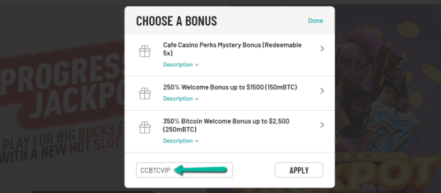 Get $6, Bitcoin Welcome Bonus at Cafe Casino