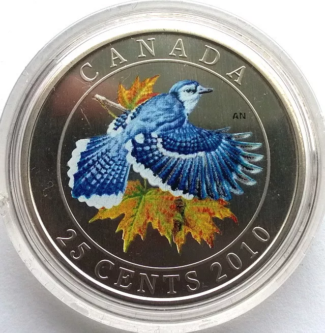 Canada 1 Ounce Colorful Birds Blue Jay Color Silver Proof Coin