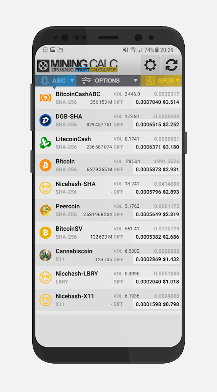 Mining profitability calculator «Crypto Calc»