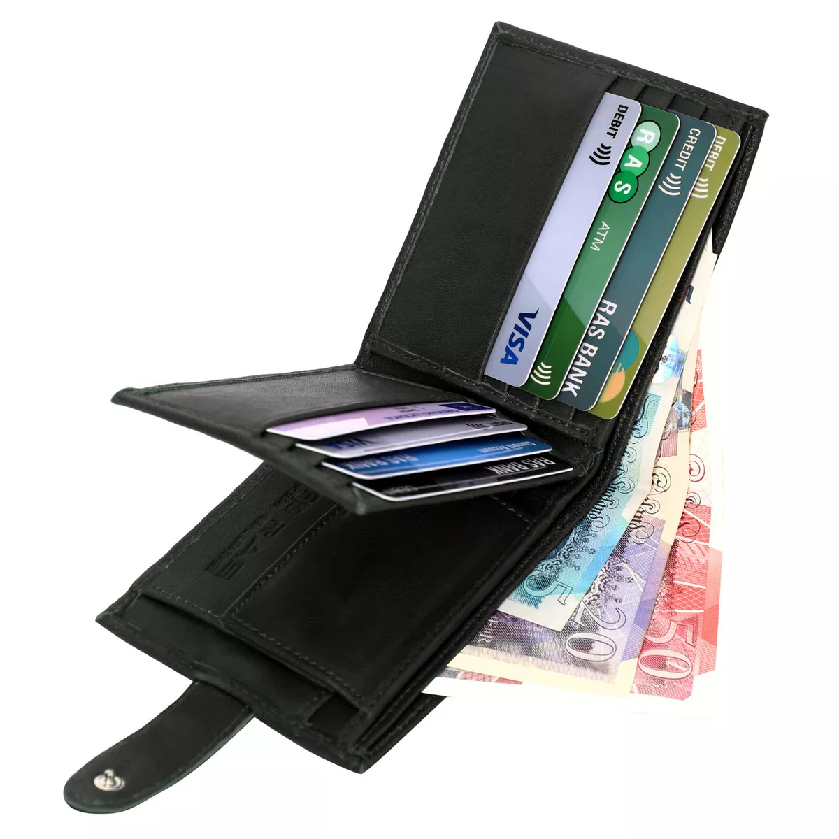 Mens Designer Leather Wallet RFID SAFE ID Protection Blocking – valu 2u