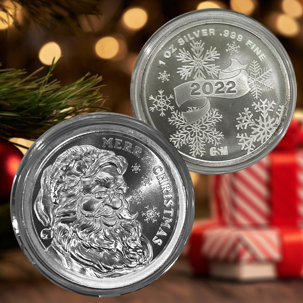 USA CHRISTMAS BALLS American Silver Eagle Walking Liberty $1 Silver coin Ruthenium Plated 1 oz