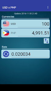 Philippine Peso to US Dollar Exchange Rate Chart | Xe