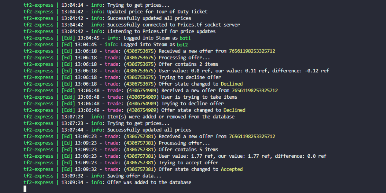 Steam Supply - A list of Card Leveling Bots.