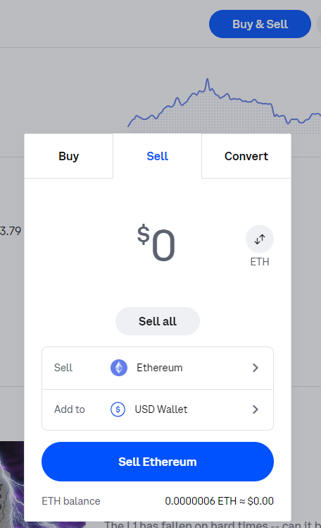 Sell Ethereum ETH the easy way