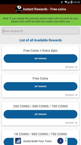 Free coins App لـ Android Download - 9Apps