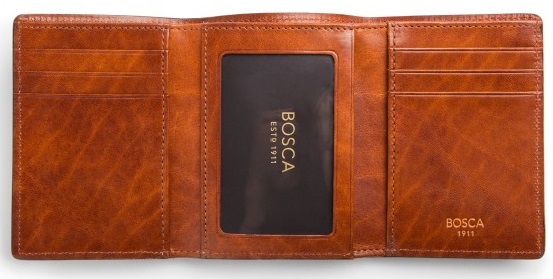 Old Leather Double I.D. Trifold | Men's Leather Trifold Wallet | Bosca