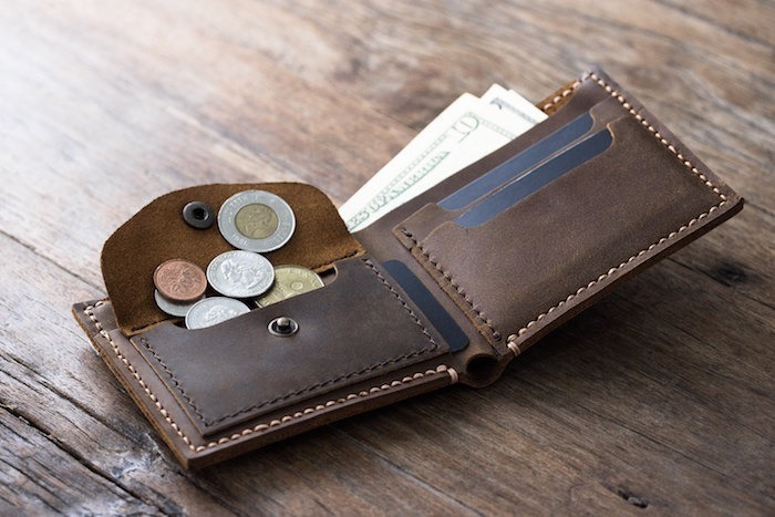 Leather Coin Pocket Wallet [Handmade] [Personalized]