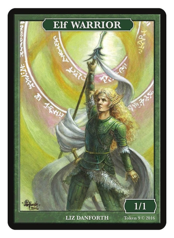 Elf Warrior Token (Foil) - Custom Art Proxies - Arrow Road Creations