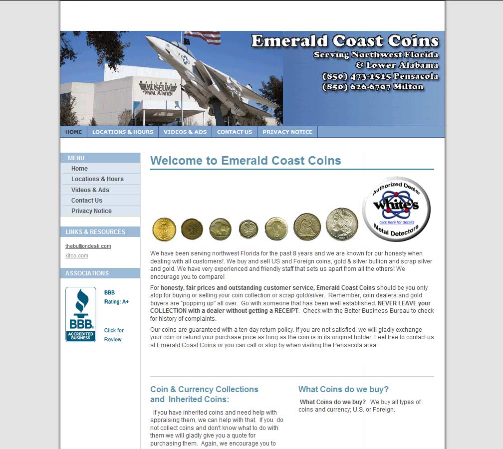 Emerald Coast Coins independent consumer reviews company details