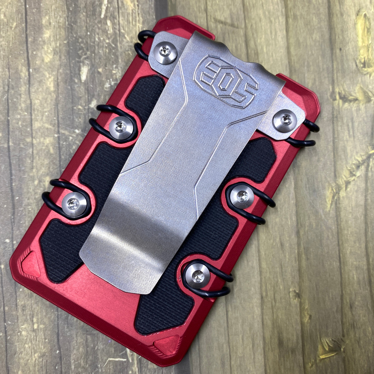 EOS Lite Wallet Anodized Aluminum with inserts, Ti Money Clip - Way Of Knife & EDC Gear House