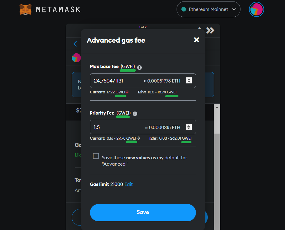 Ethereum Gas Calculator