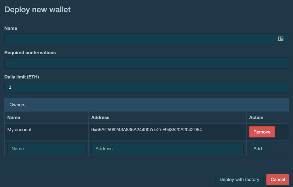 Ethereum multisig wallet