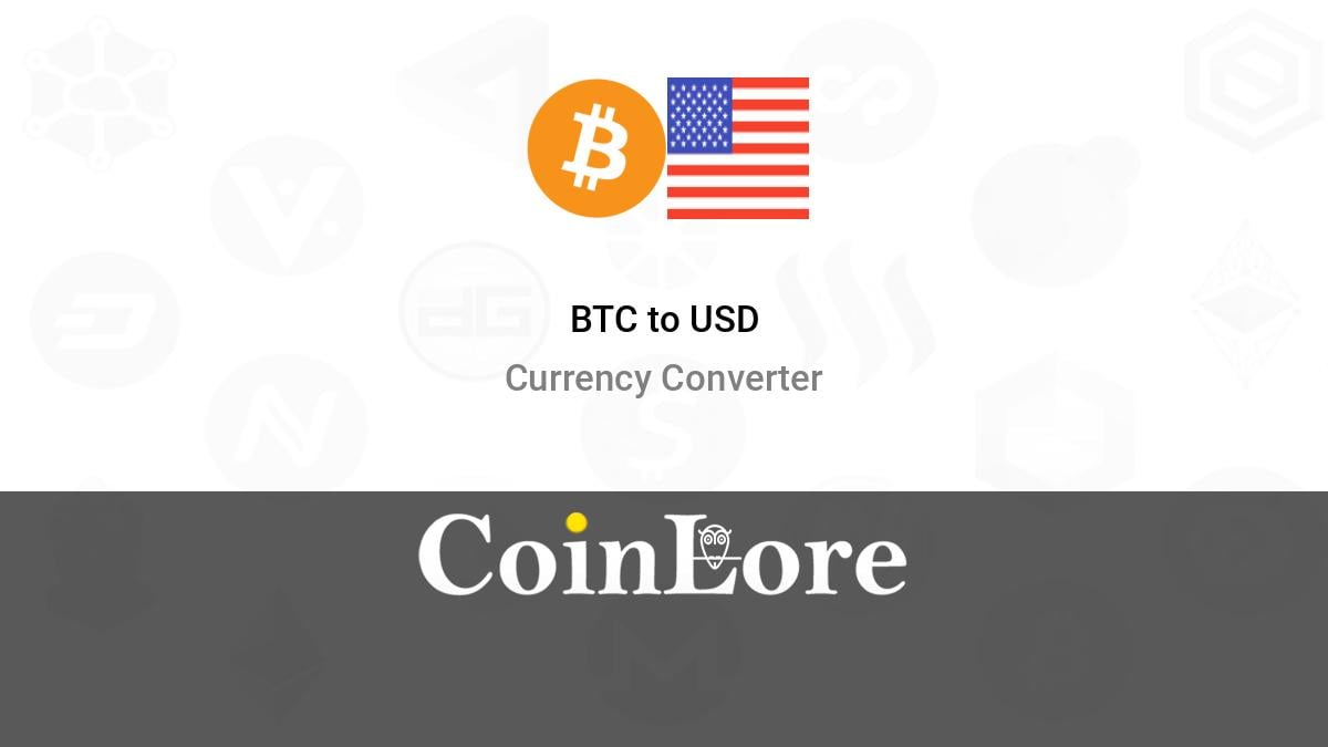 1 BTC to USD - Bitcoins to US Dollars Exchange Rate