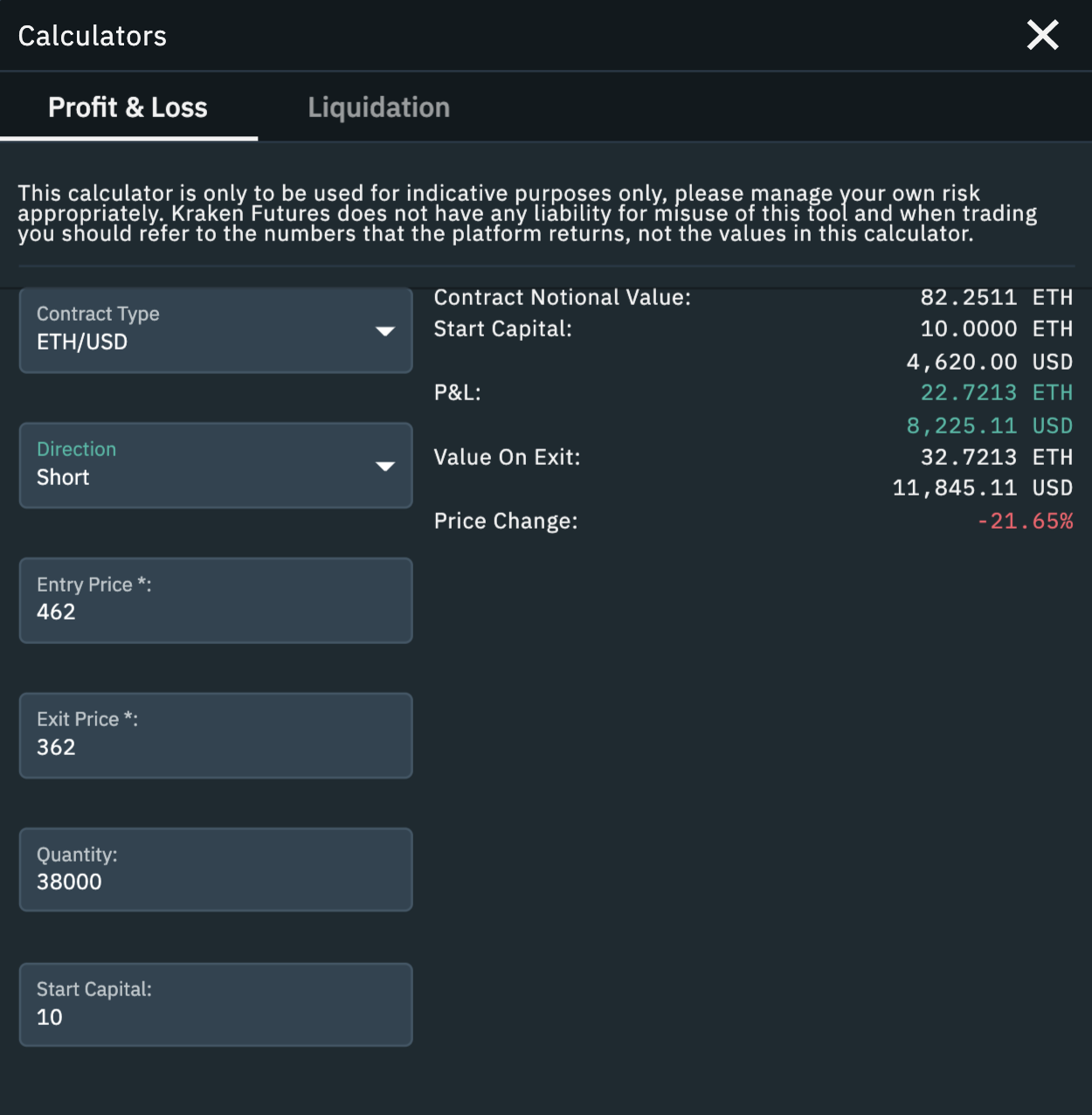 Trading calculator — Octa