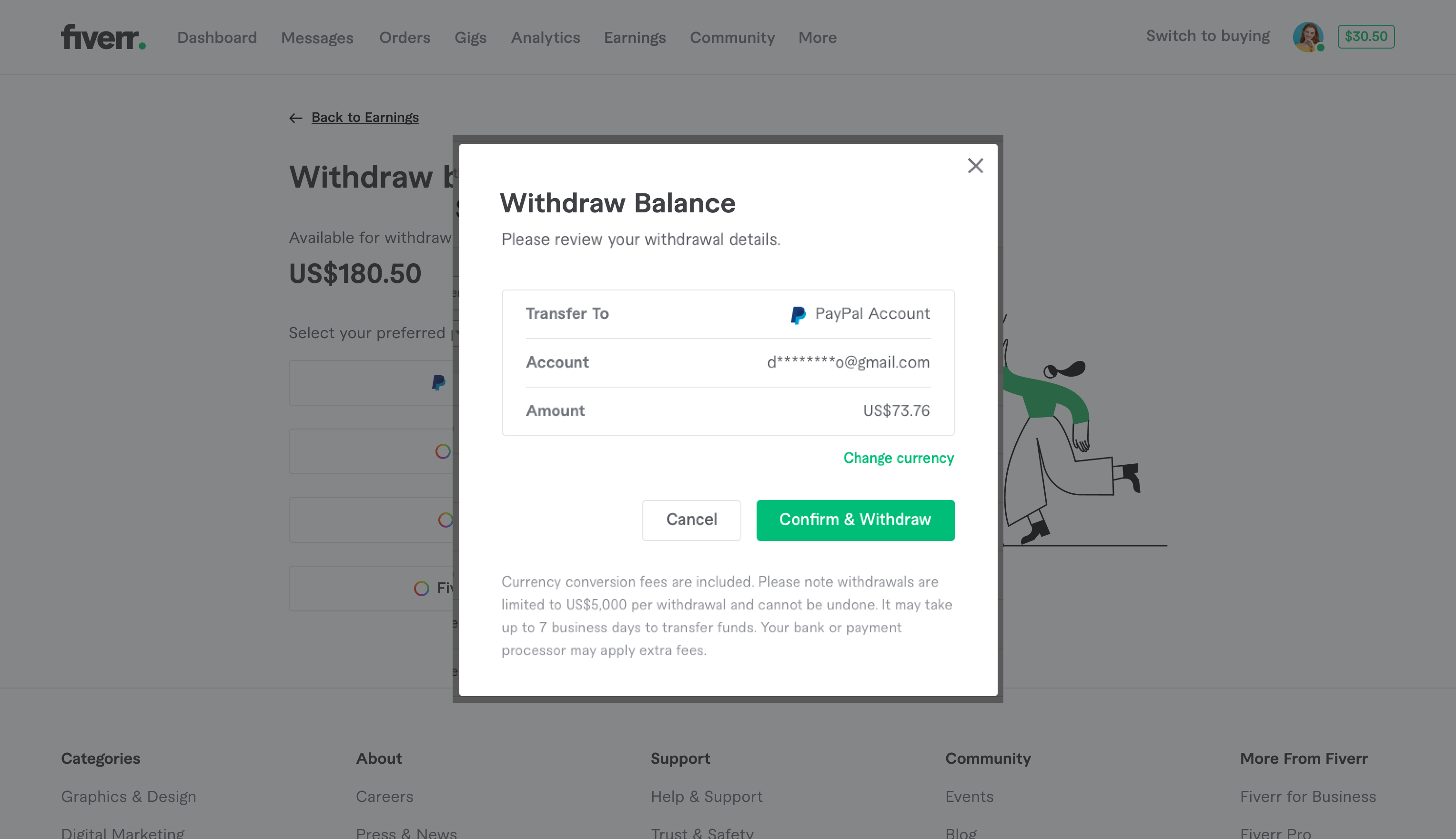 3 Ways to Withdraw Money from Fiverr: Cost Free - MohsinZox