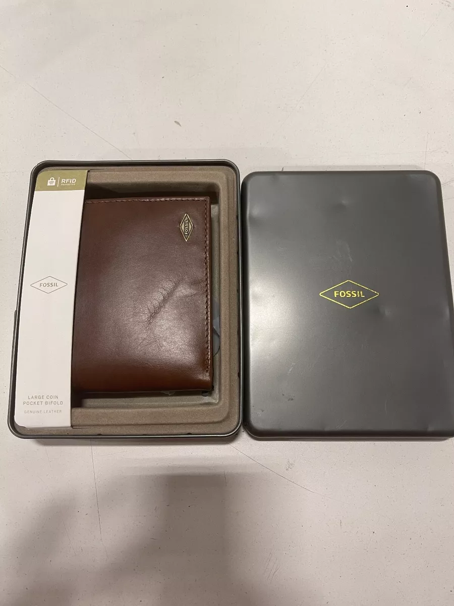 Fossil Men's Leather Wallet Derrick Rfid-Blocking Bifold with Flip Id | Westland Mall