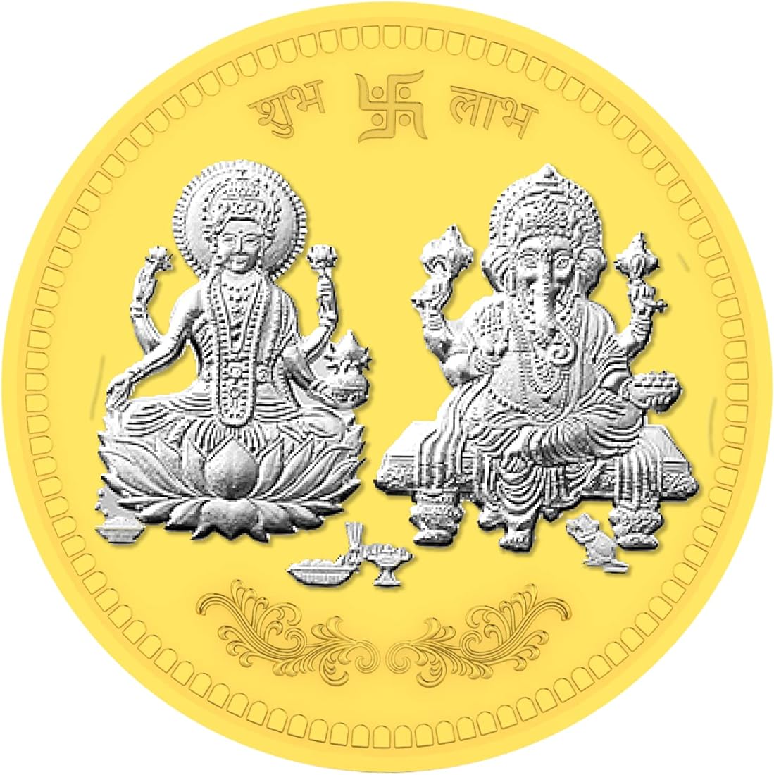 Silver Coin - Ganesh And Lakshmi - Hari Jewellers