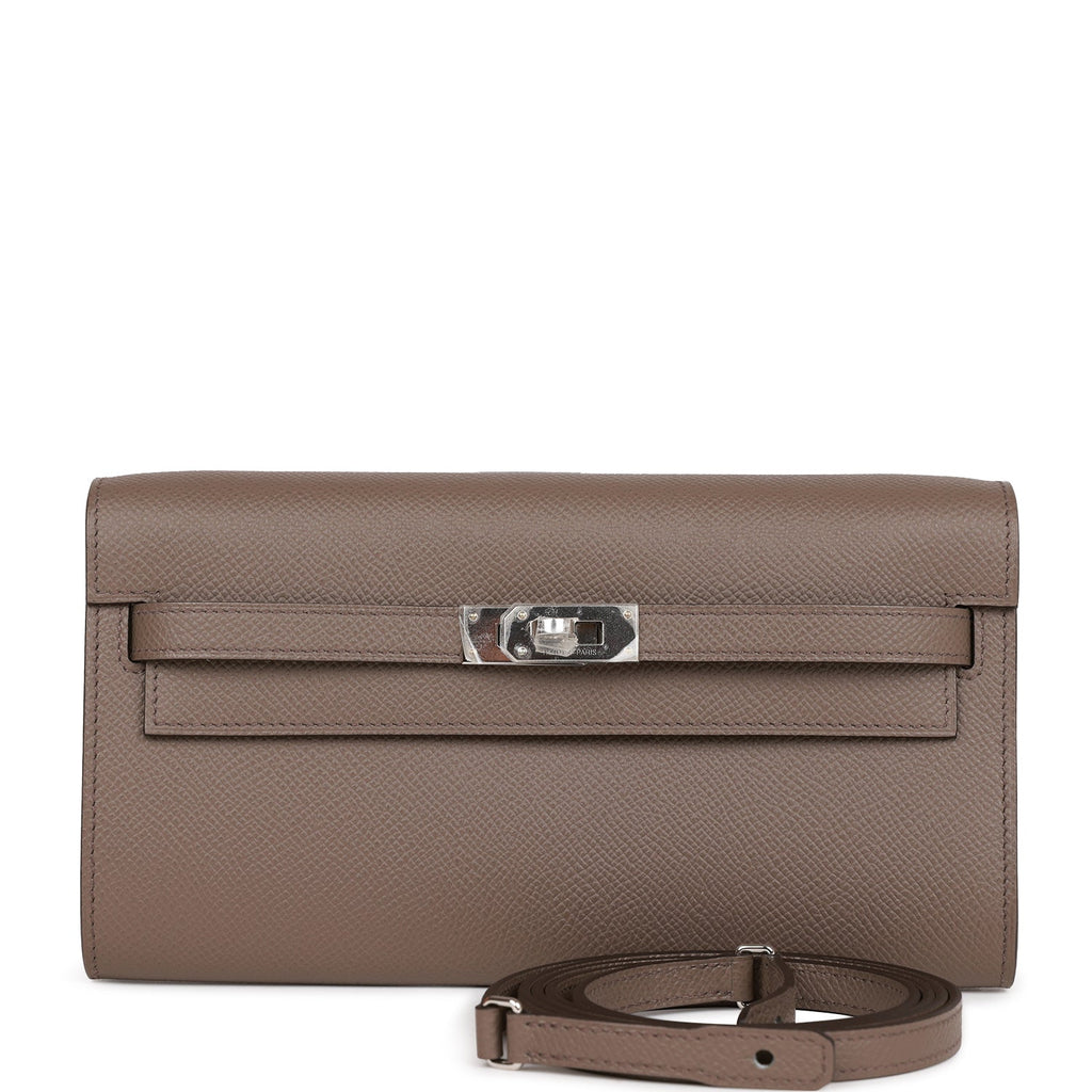 Hermes Kelly Wallet to Go Epsom Brown 