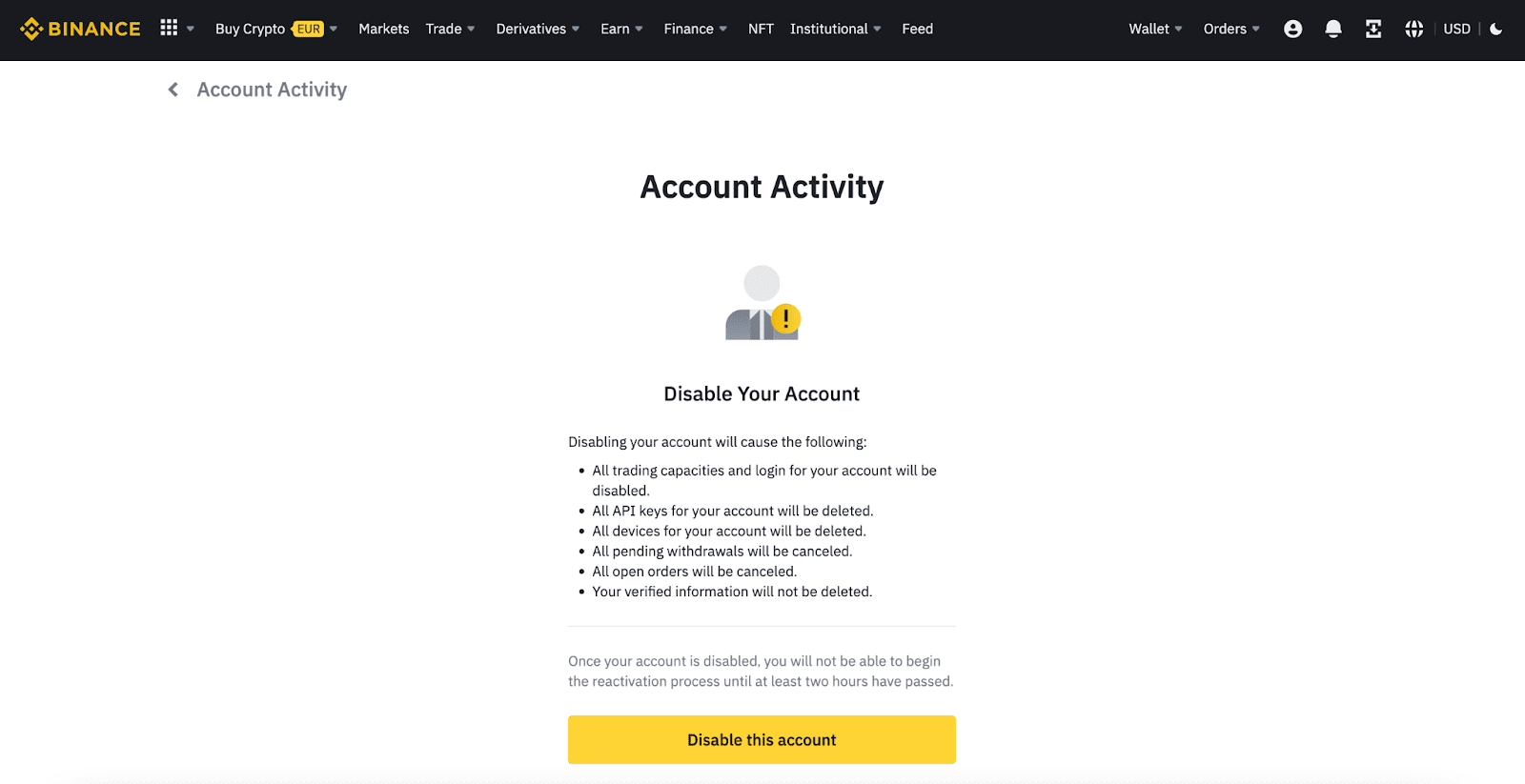 How To Delete Binance Account