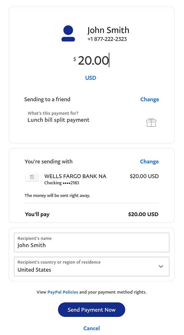 How to send PayPal friends and family?