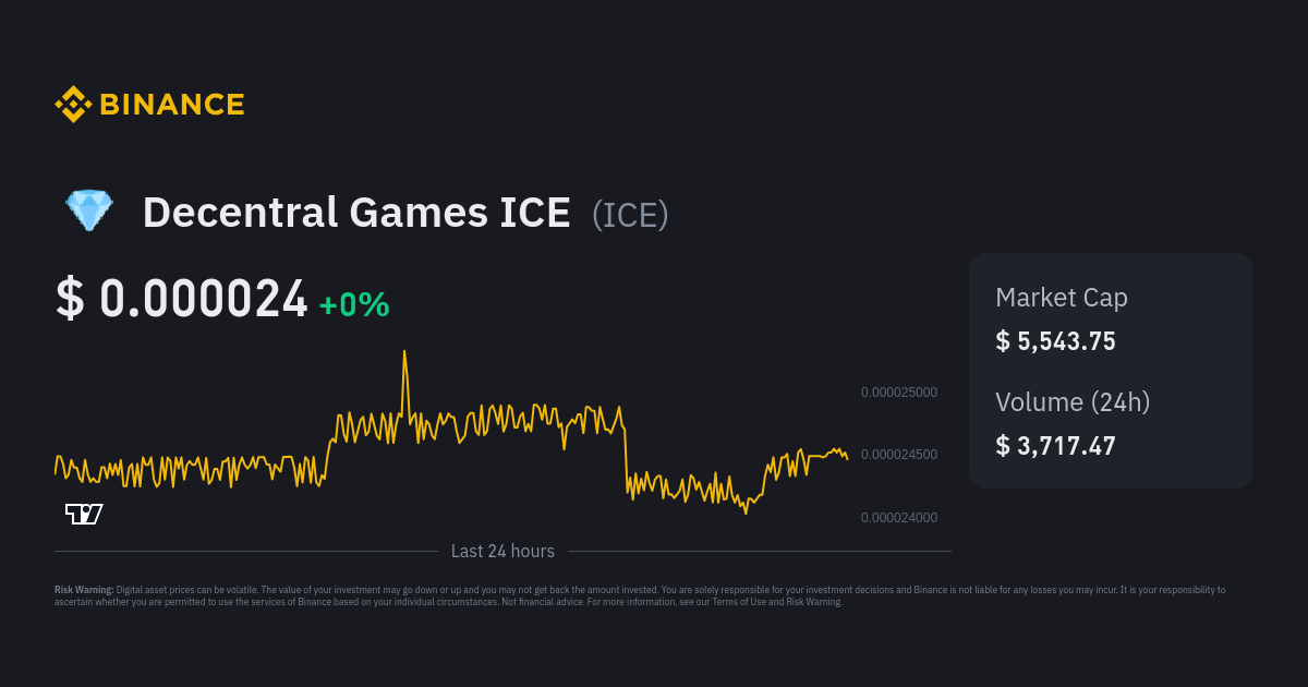 Decentral Games ICE Price Today - ICE Coin Price Chart & Crypto Market Cap