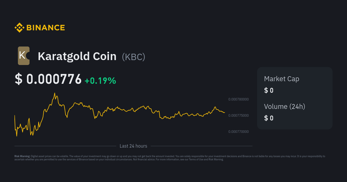 Karatgold Coin Price Today - KBC Coin Price Chart & Crypto Market Cap