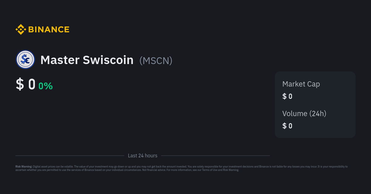 Master Swiscoin - Live Master Swiscoin price and market cap