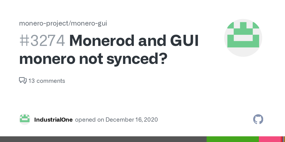 Monerod and GUI monero not synced? · Issue # · monero-project/monero-gui · GitHub