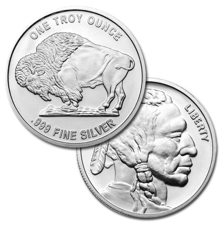 1 oz Fine Silver Round - Buffalo/Indian Head - Monarch Precious Metals