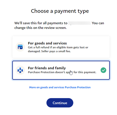 What's the difference between friends and family or goods and services payments? | PayPal LC